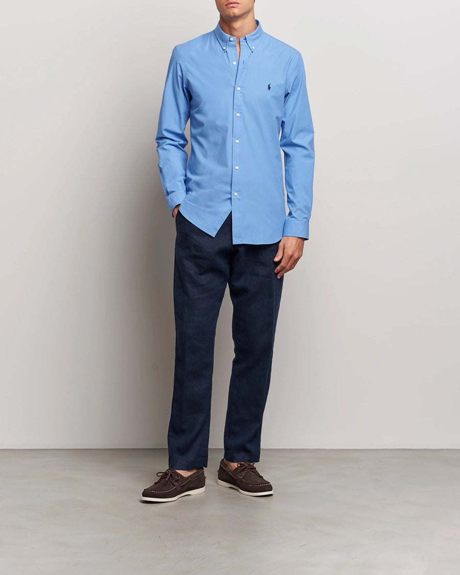 Polo Ralph Lauren Slim Fit Poplin Shirt Harbor Island Blue