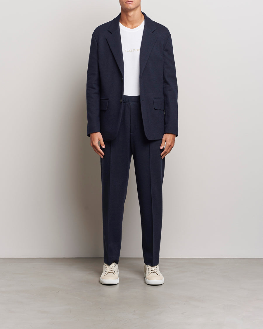 Lanvin Wool Drawstring Trousers Navy
