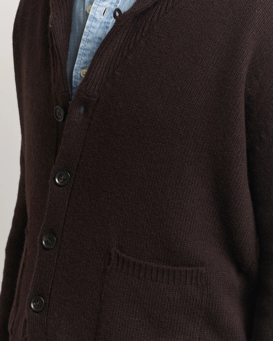 Oscar Jacobson Aspen Heavy Knitted Cardigan Brown