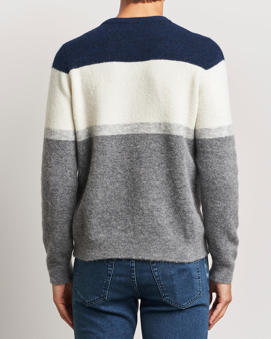 Jacob Cohën Alpaca/Wool Embrodery Sweater Blue/White/Grey