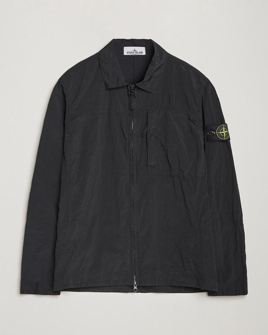 Stone Island Nylon Metal Zip Overshirt Black