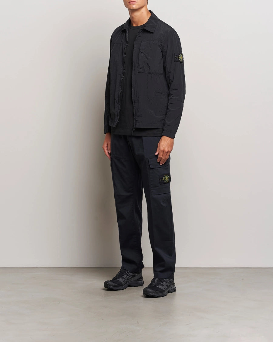 Stone Island Nylon Metal Zip Overshirt Black