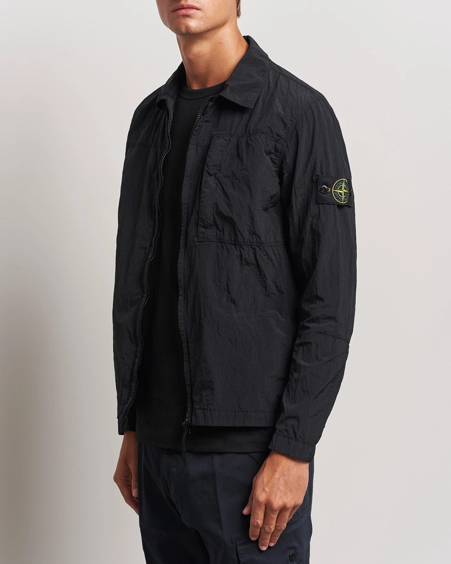 Stone Island Nylon Metal Zip Overshirt Black