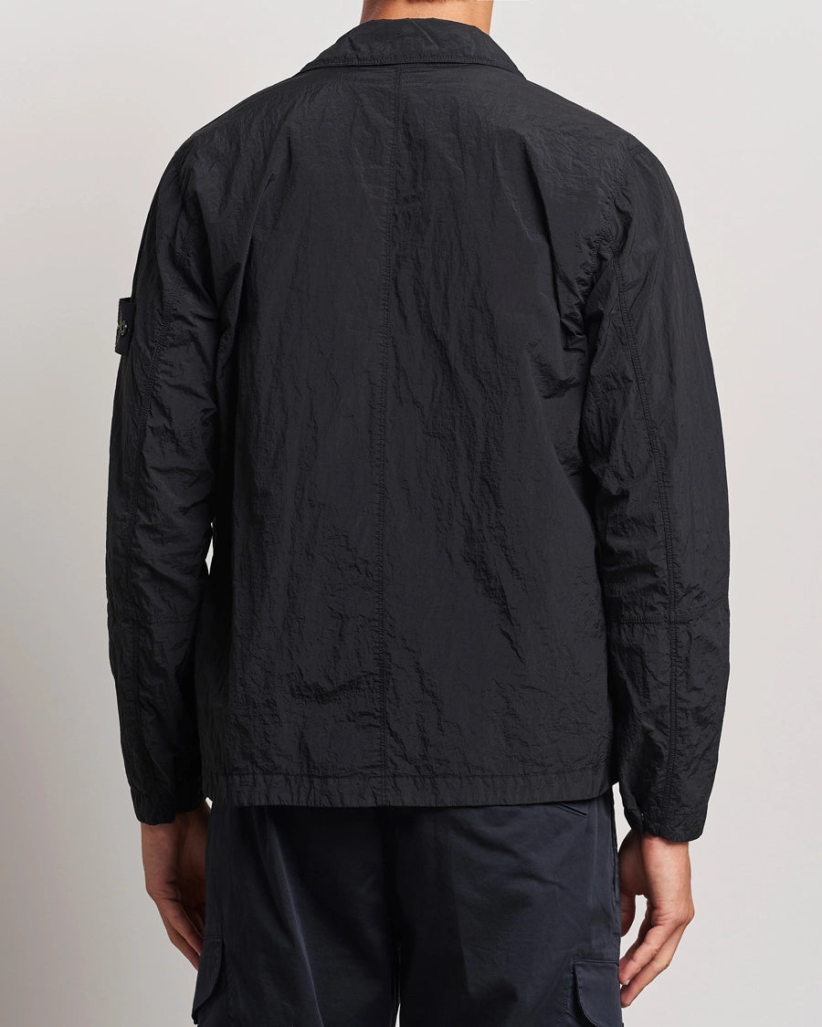 Stone Island Nylon Metal Zip Overshirt Black