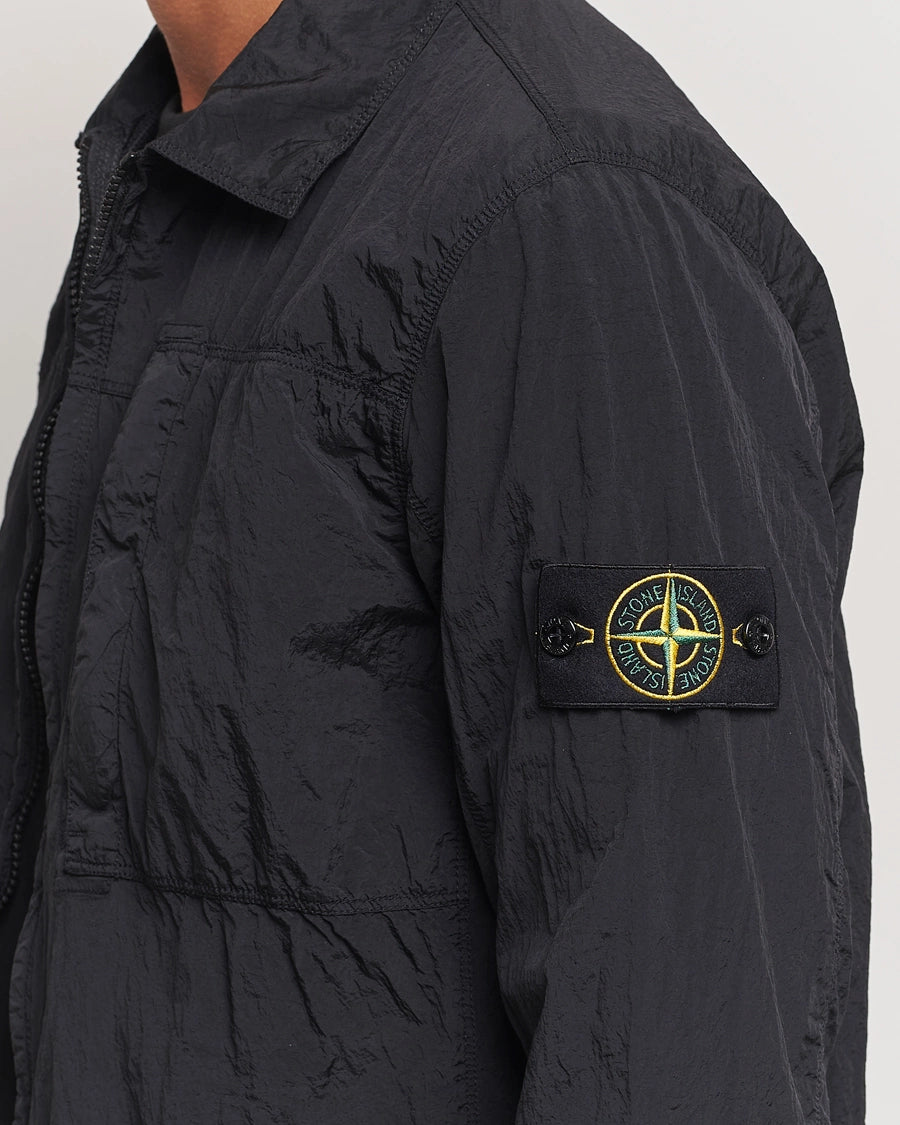 Stone Island Nylon Metal Zip Overshirt Black