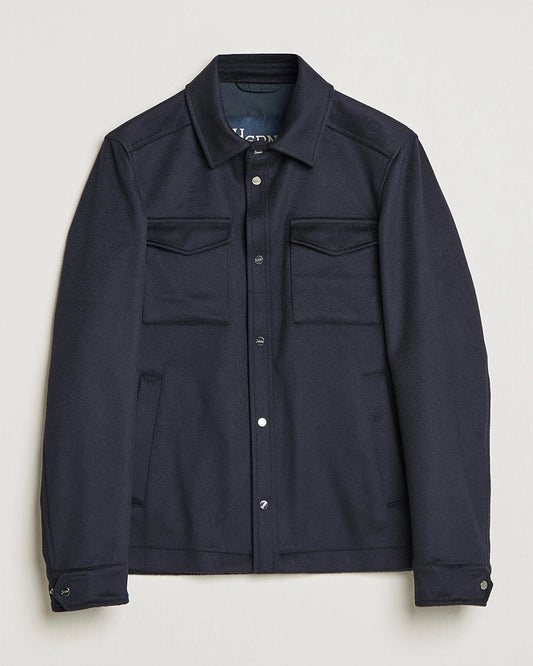 Herno Cashmere Overshirt Navy