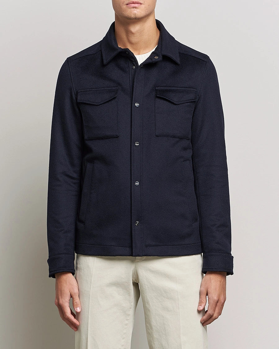 Herno Cashmere Overshirt Navy