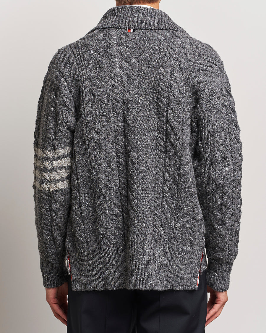 Thom Browne Donegal Cable Cardigan Medium Grey