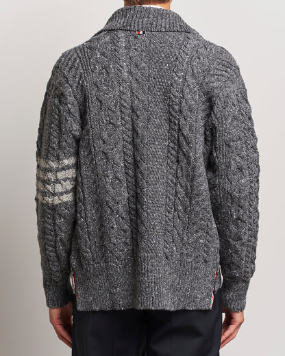 Thom Browne Donegal Cable Cardigan Medium Grey