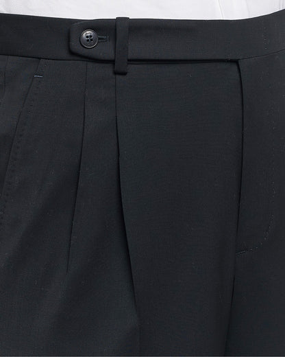 Brioni Pleated Wool Trousers Navy