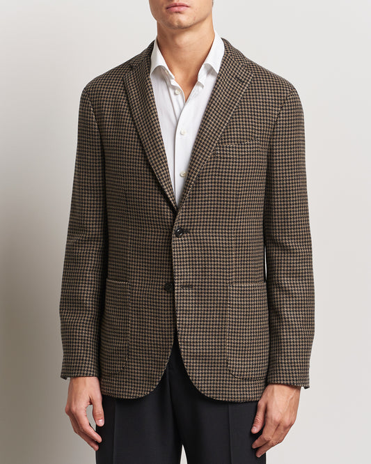 Boglioli K Jacket Houndstooth Wool Blazer Brown