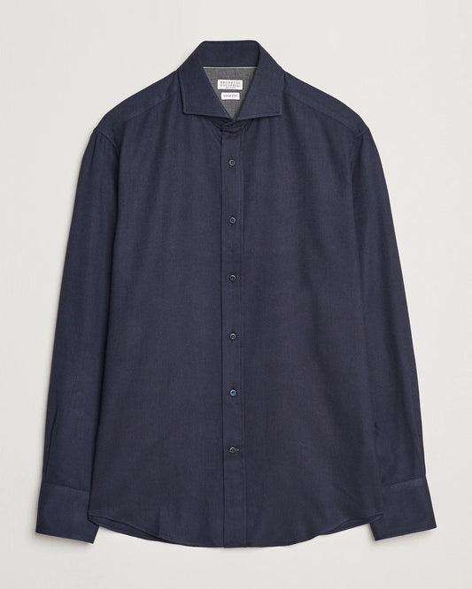 Morris Watts Flannel Shirt Navy