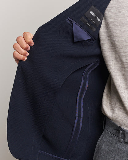 Giorgio Armani Stretch Wool Blazer Navy
