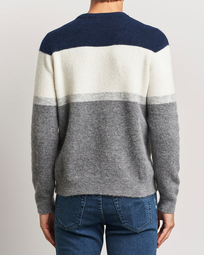 Jacob Cohën Alpaca/Wool Embrodery Sweater Blue/White/Grey